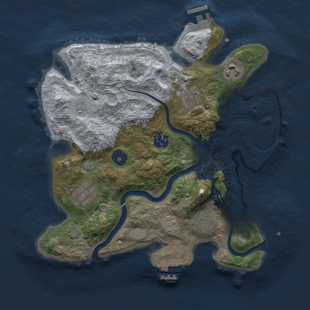 Rust Map: Procedural Map, Size: 3000, Seed: 1266906899, 12 Monuments
