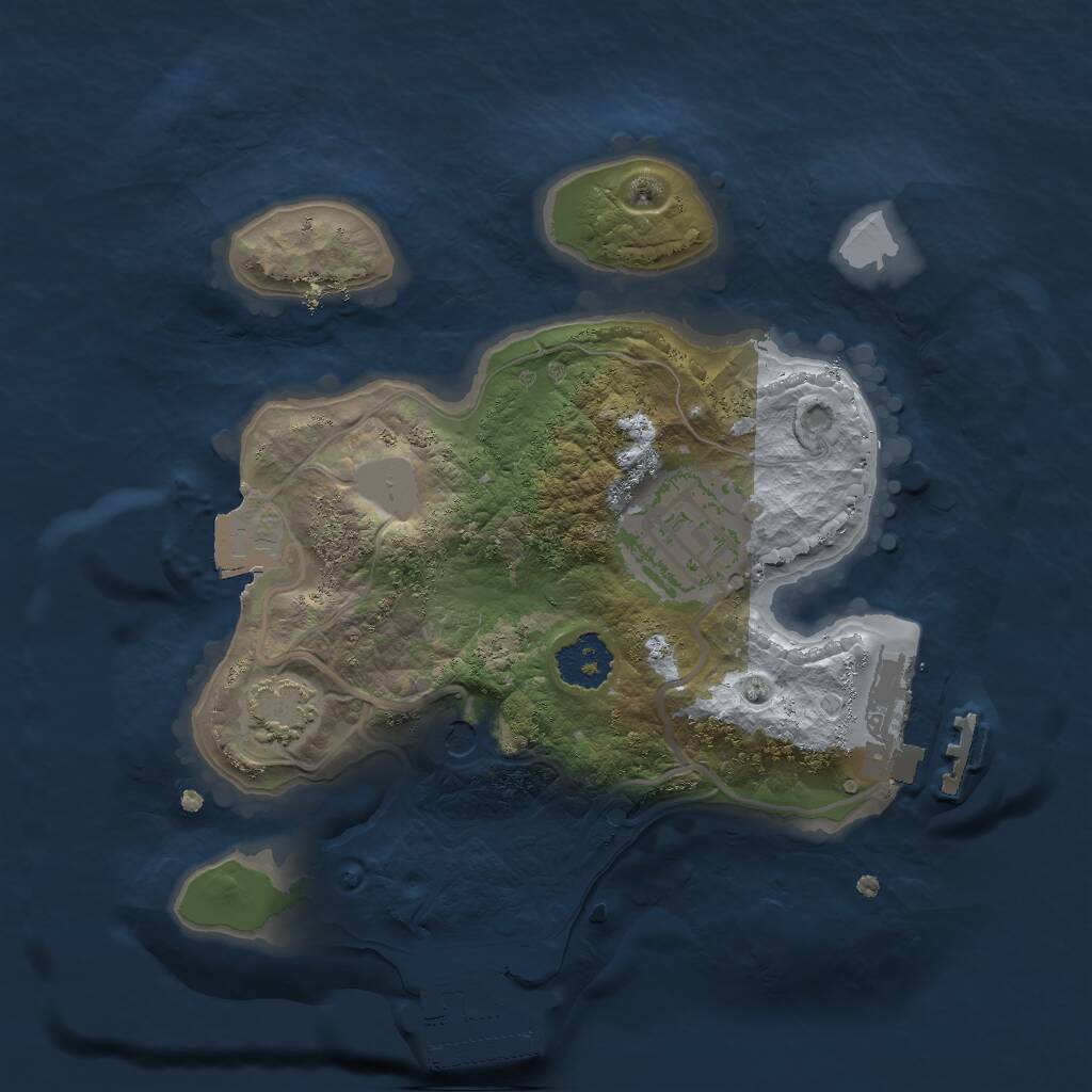 Rust Map: Procedural Map, Size: 2000, Seed: 2013895590, 6 Monuments
