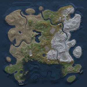Thumbnail Rust Map: Procedural Map, Size: 4050, Seed: 748392615, 16 Monuments
