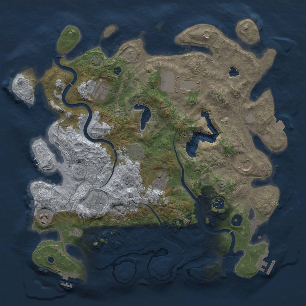 Rust Map: Procedural Map, Size: 4000, Seed: 1692120958, 15 Monuments