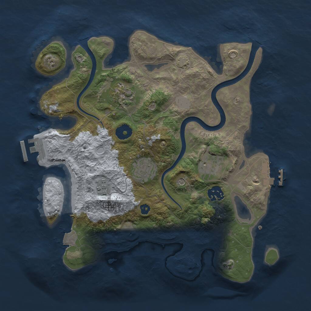 Rust Map: Procedural Map, Size: 3000, Seed: 1330124322, 10 Monuments