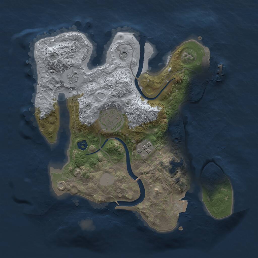 Rust Map: Procedural Map, Size: 2500, Seed: 5452422, 7 Monuments