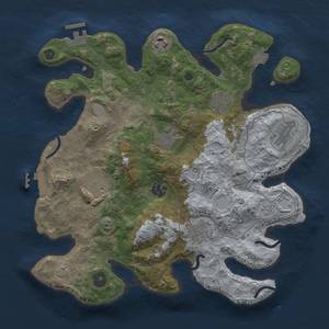 Thumbnail Rust Map: Procedural Map, Size: 3300, Seed: 1290750168, 15 Monuments