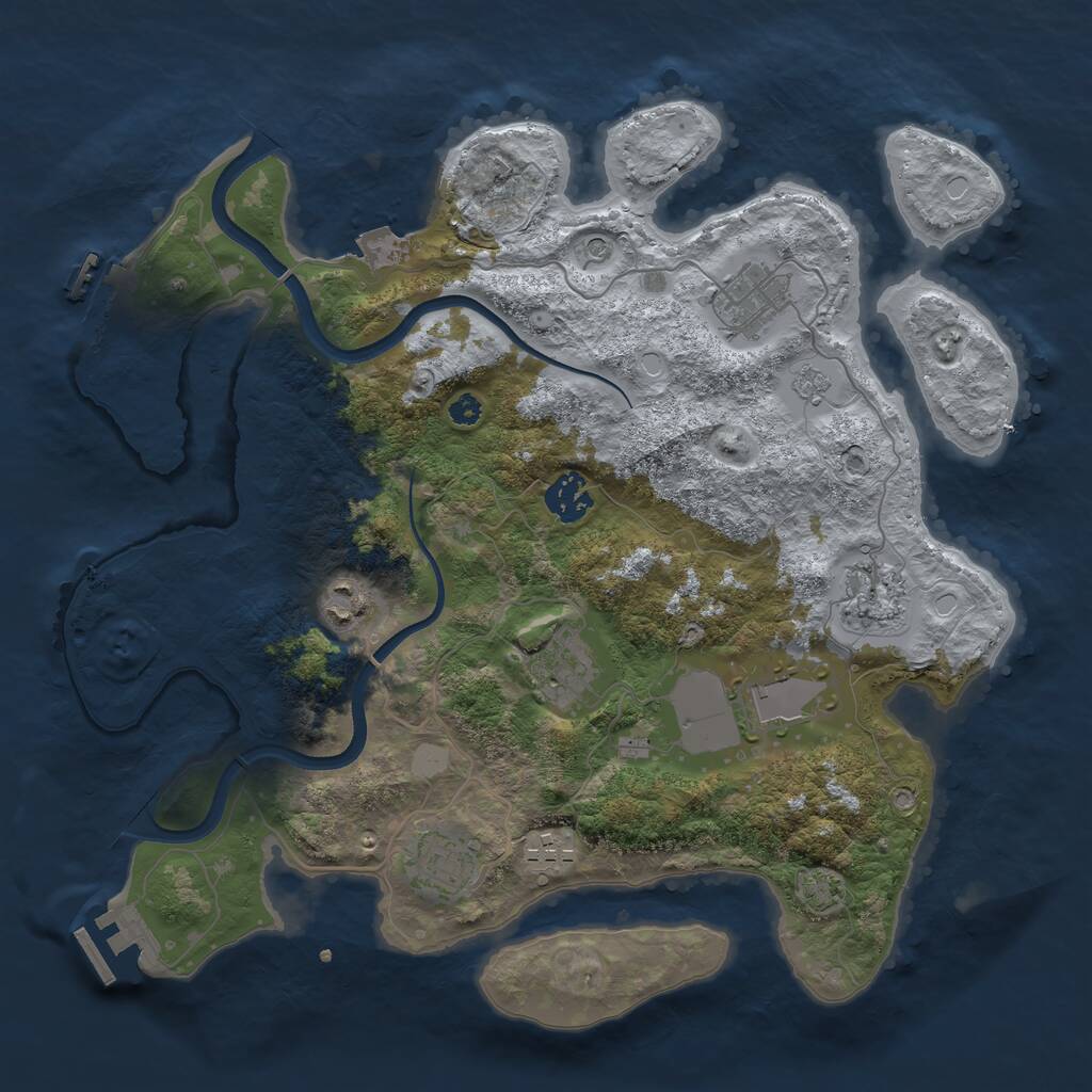 Rust Map: Procedural Map, Size: 3500, Seed: 1818132575, 14 Monuments