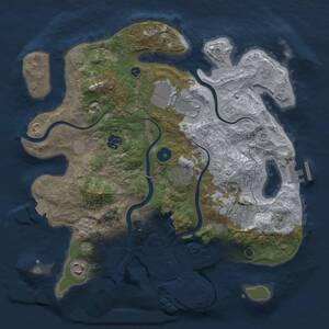 Thumbnail Rust Map: Procedural Map, Size: 3500, Seed: 109461, 12 Monuments