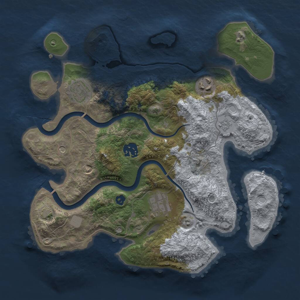 Rust Map: Procedural Map, Size: 3000, Seed: 6217839, 8 Monuments