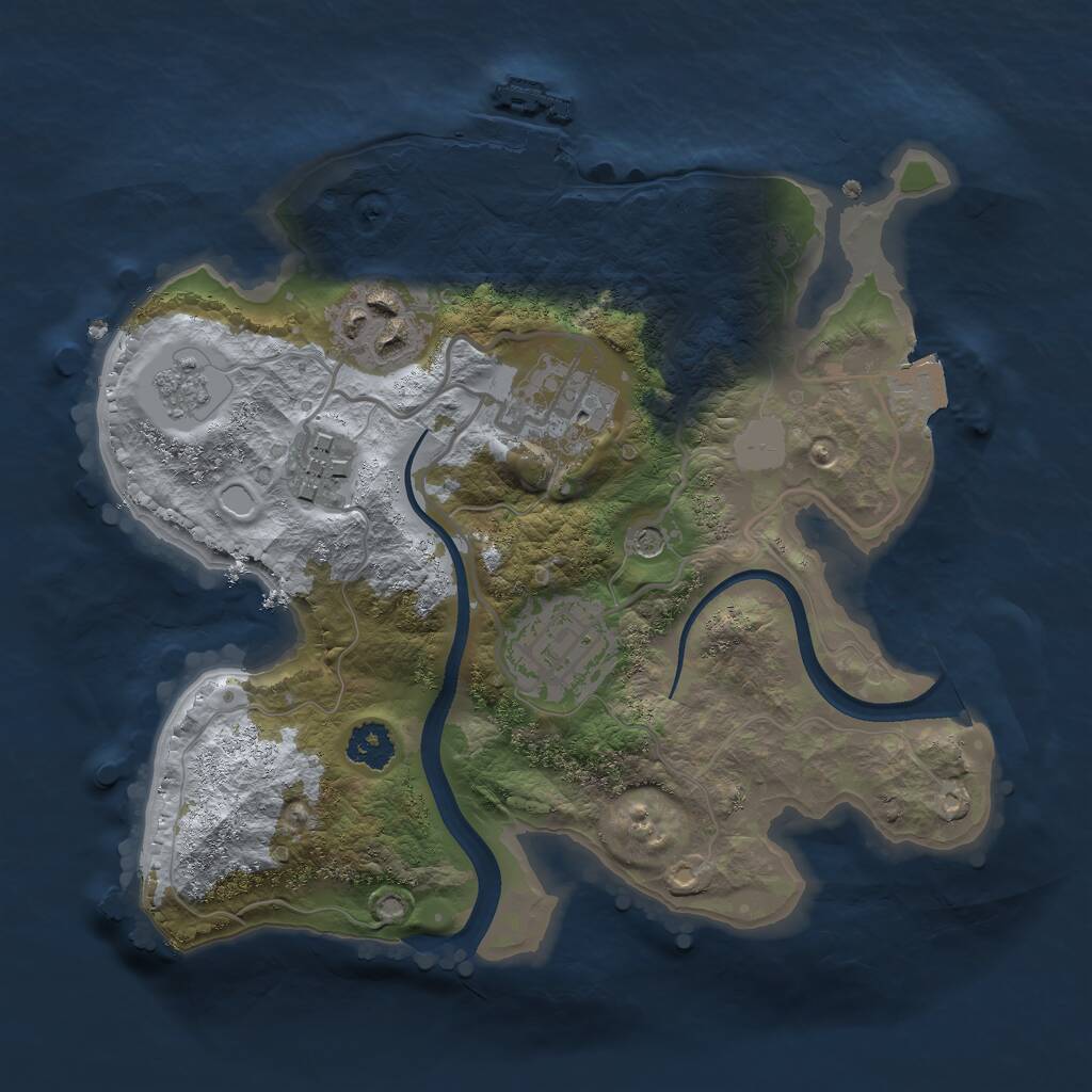Rust Map: Procedural Map, Size: 2350, Seed: 581005105, 8 Monuments