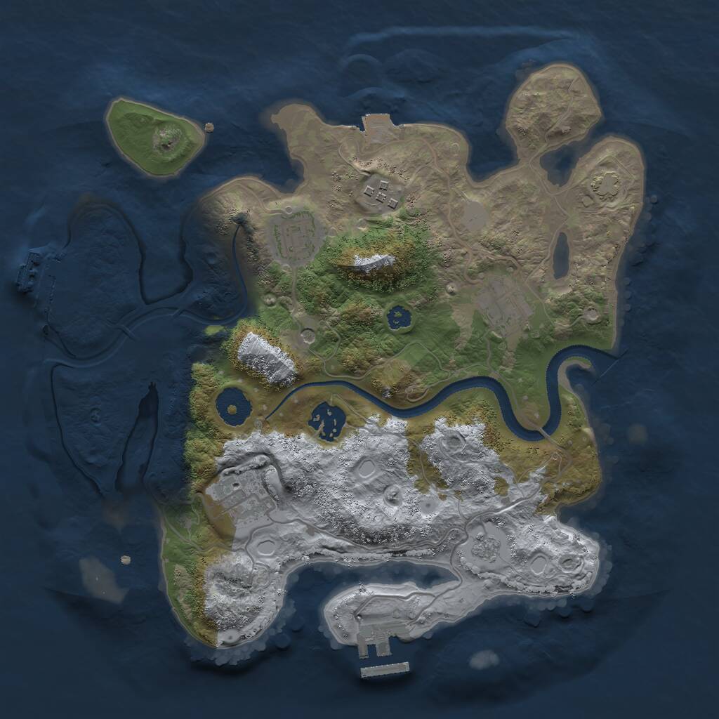 Rust Map: Procedural Map, Size: 3000, Seed: 75159654, 11 Monuments