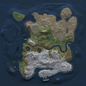 Thumbnail Rust Map: Procedural Map, Size: 3000, Seed: 75159654, 11 Monuments