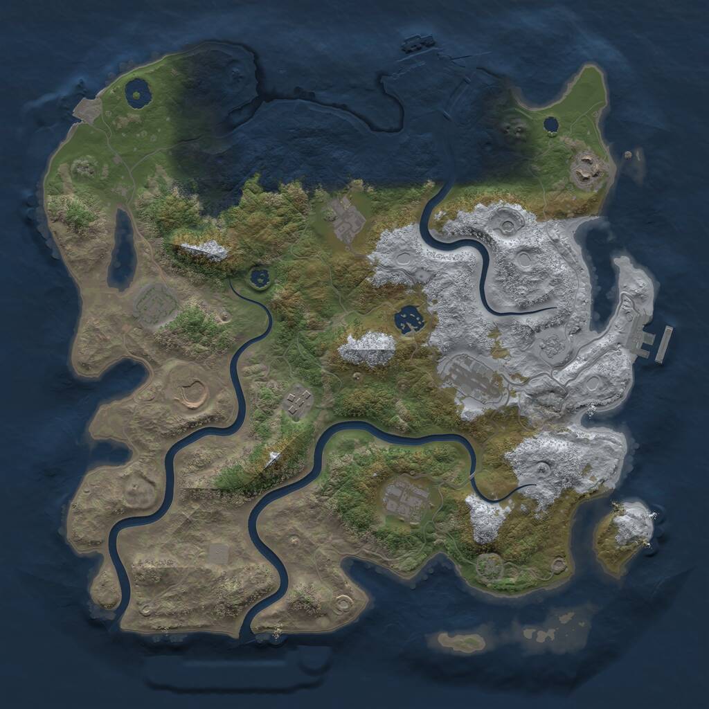Rust Map: Procedural Map, Size: 3800, Seed: 117, 14 Monuments