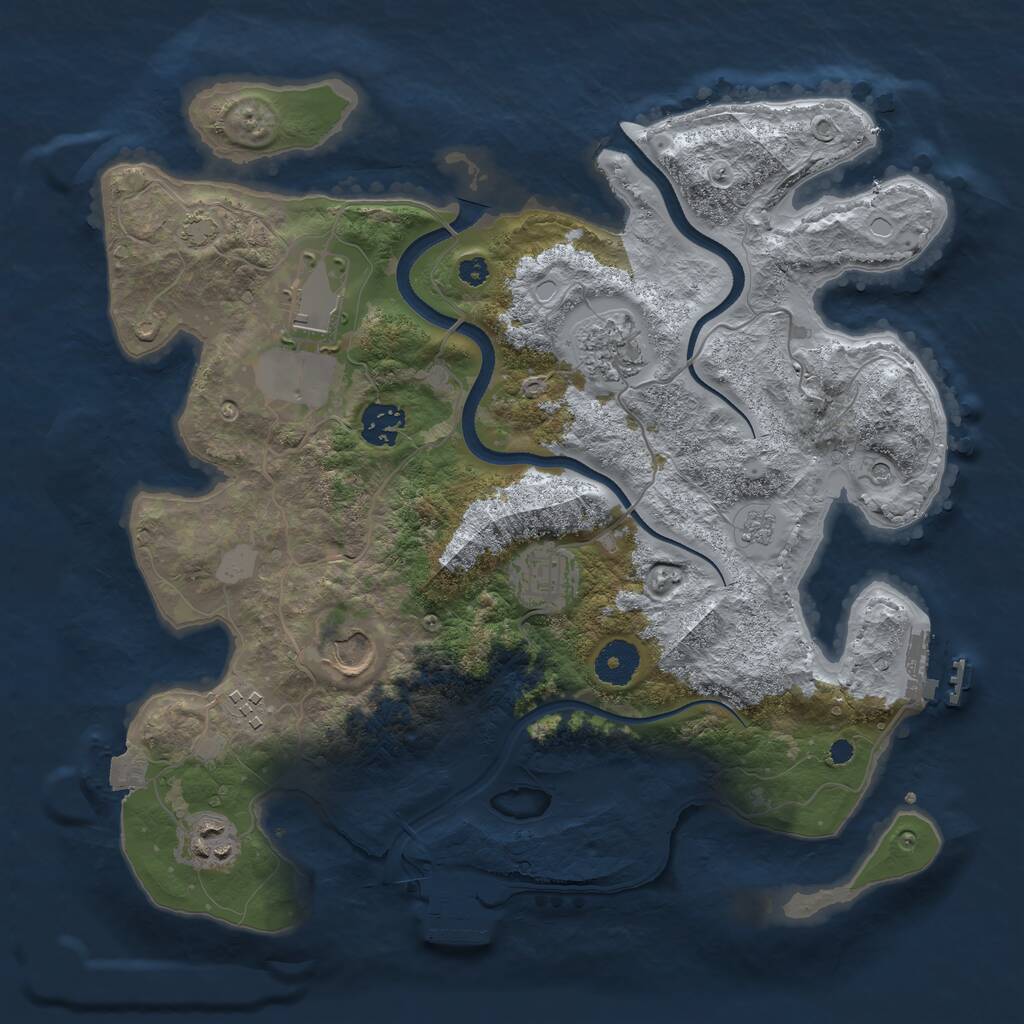 Rust Map: Procedural Map, Size: 3500, Seed: 272510972, 13 Monuments