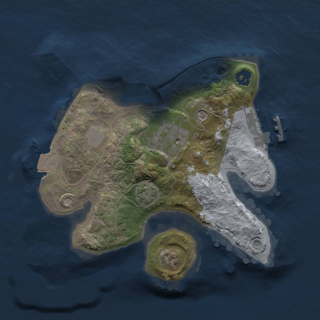 Rust Map: Procedural Map, Size: 2000, Seed: 768464716, 5 Monuments