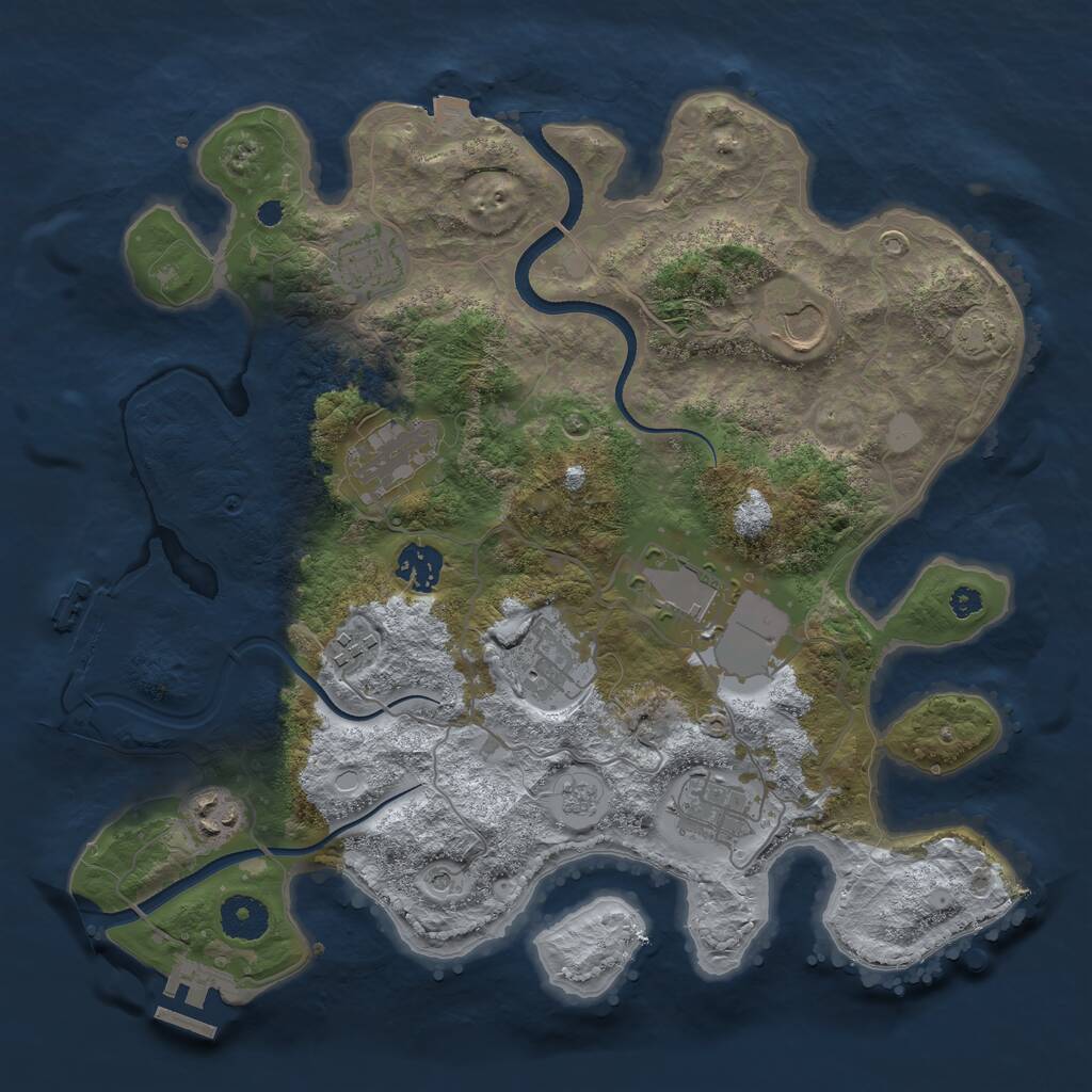 Rust Map: Procedural Map, Size: 3500, Seed: 10272237, 15 Monuments