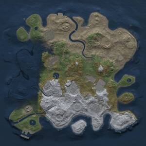 Thumbnail Rust Map: Procedural Map, Size: 3500, Seed: 10272237, 15 Monuments