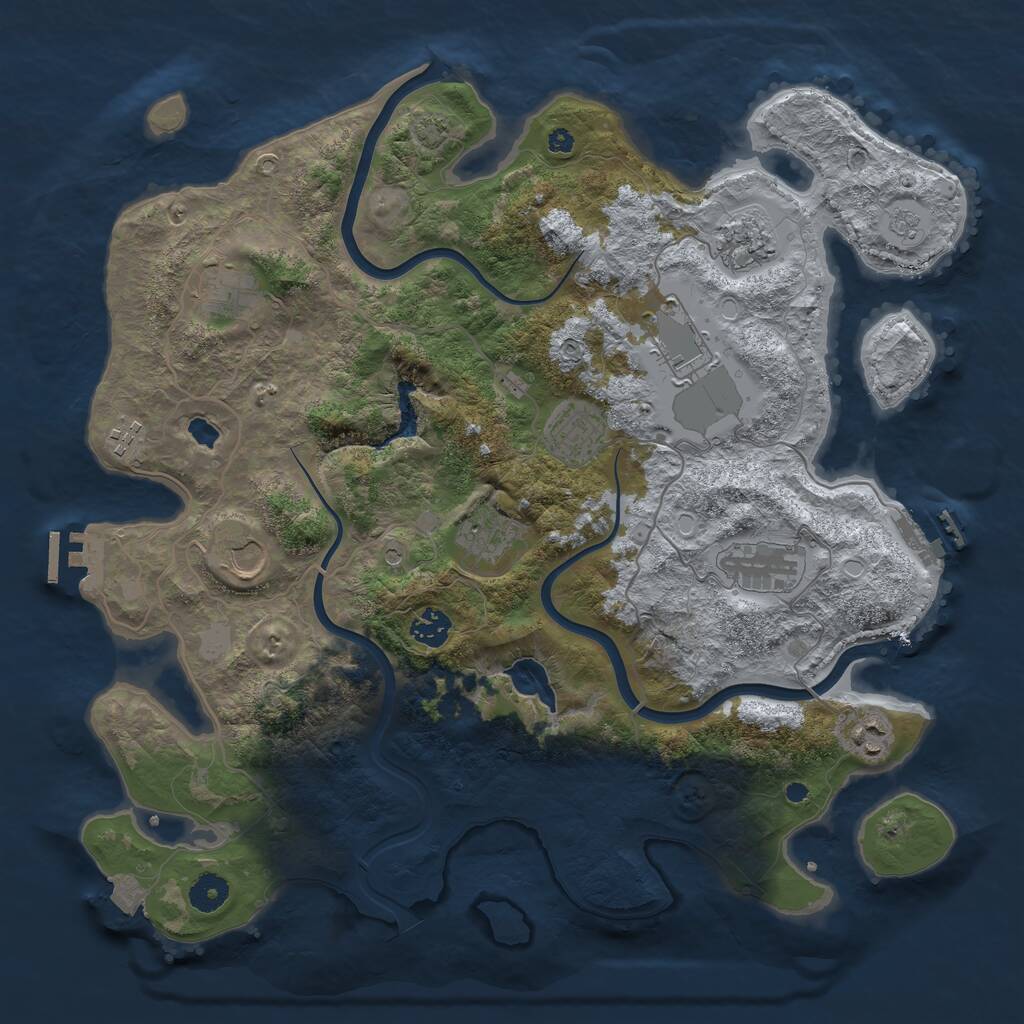 Rust Map: Procedural Map, Size: 4000, Seed: 231602178, 16 Monuments