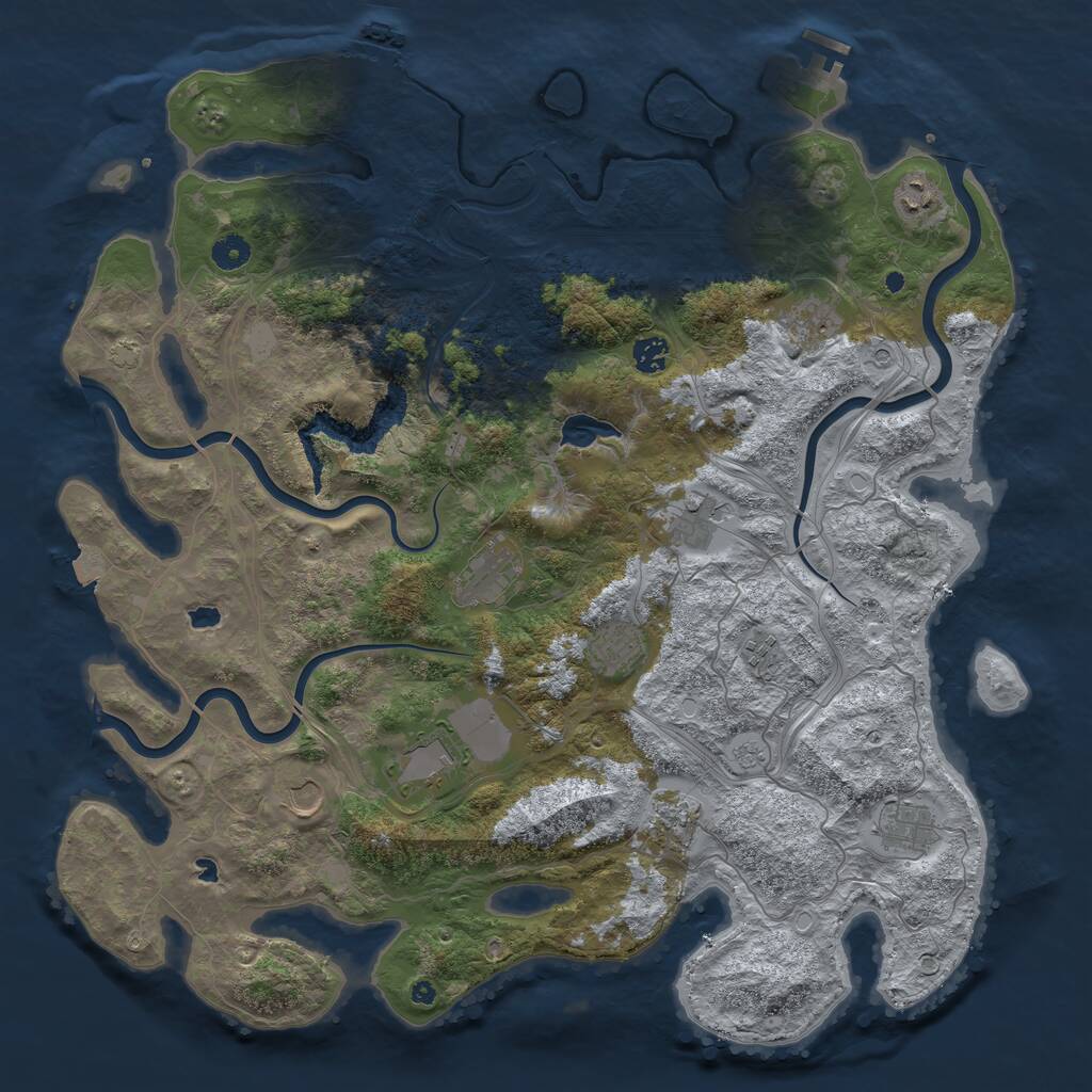 Rust Map: Procedural Map, Size: 4500, Seed: 69475933, 17 Monuments