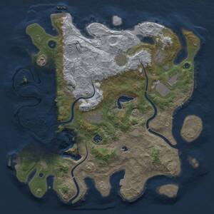 Thumbnail Rust Map: Procedural Map, Size: 4000, Seed: 859803223, 14 Monuments