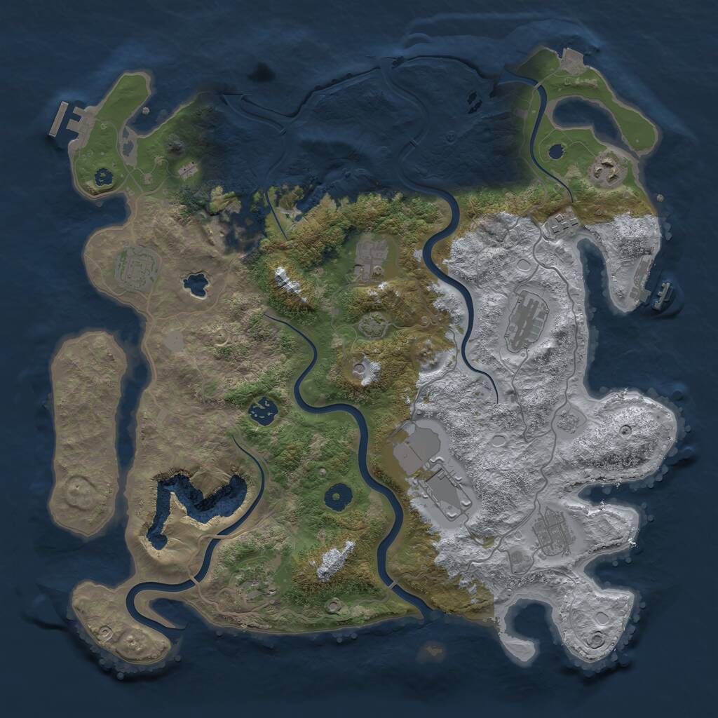 Rust Map: Procedural Map, Size: 4000, Seed: 1014258001, 16 Monuments