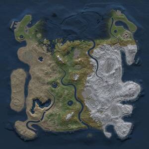 Thumbnail Rust Map: Procedural Map, Size: 4000, Seed: 1014258001, 16 Monuments