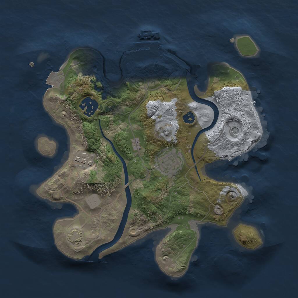 Rust Map: Procedural Map, Size: 2500, Seed: 5674757, 7 Monuments