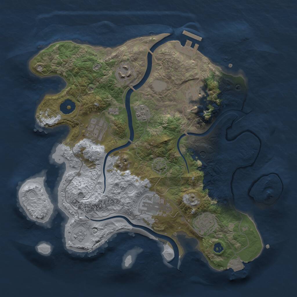 Rust Map: Procedural Map, Size: 3000, Seed: 8855112, 11 Monuments