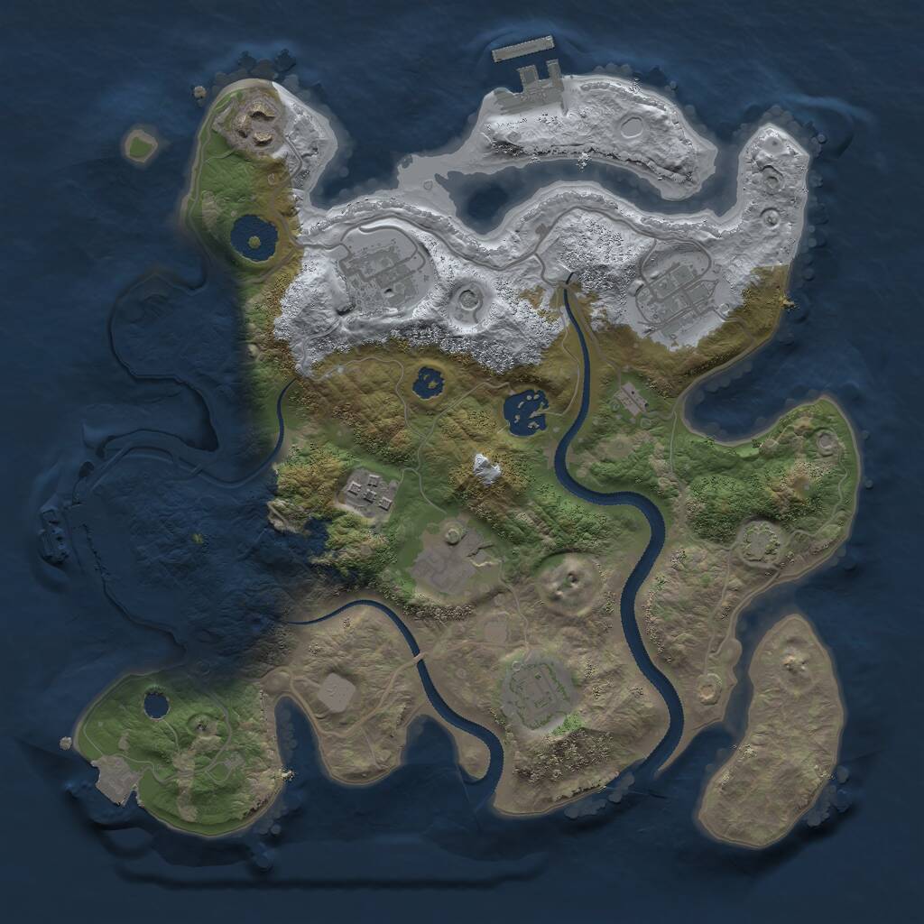 Rust Map: Procedural Map, Size: 3000, Seed: 317117518, 12 Monuments