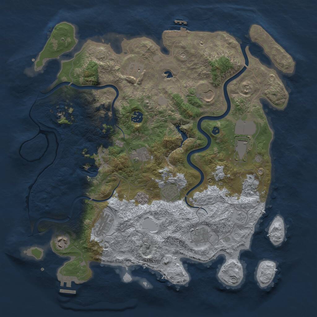 Rust Map: Procedural Map, Size: 4000, Seed: 2035685642, 17 Monuments