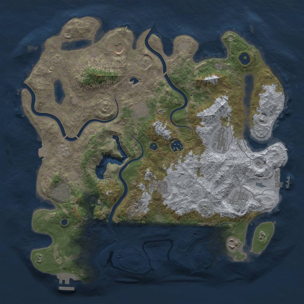 Rust Map: Procedural Map, Size: 4000, Seed: 137155359, 15 Monuments