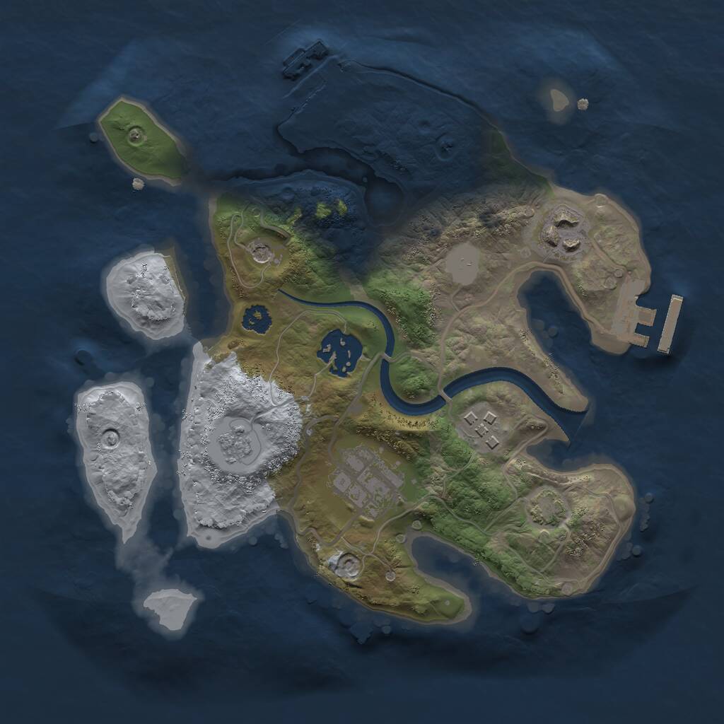 Rust Map: Procedural Map, Size: 2500, Seed: 779072946, 10 Monuments