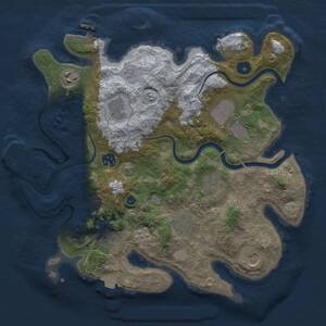 Thumbnail Rust Map: Procedural Map, Size: 3500, Seed: 100688, 15 Monuments