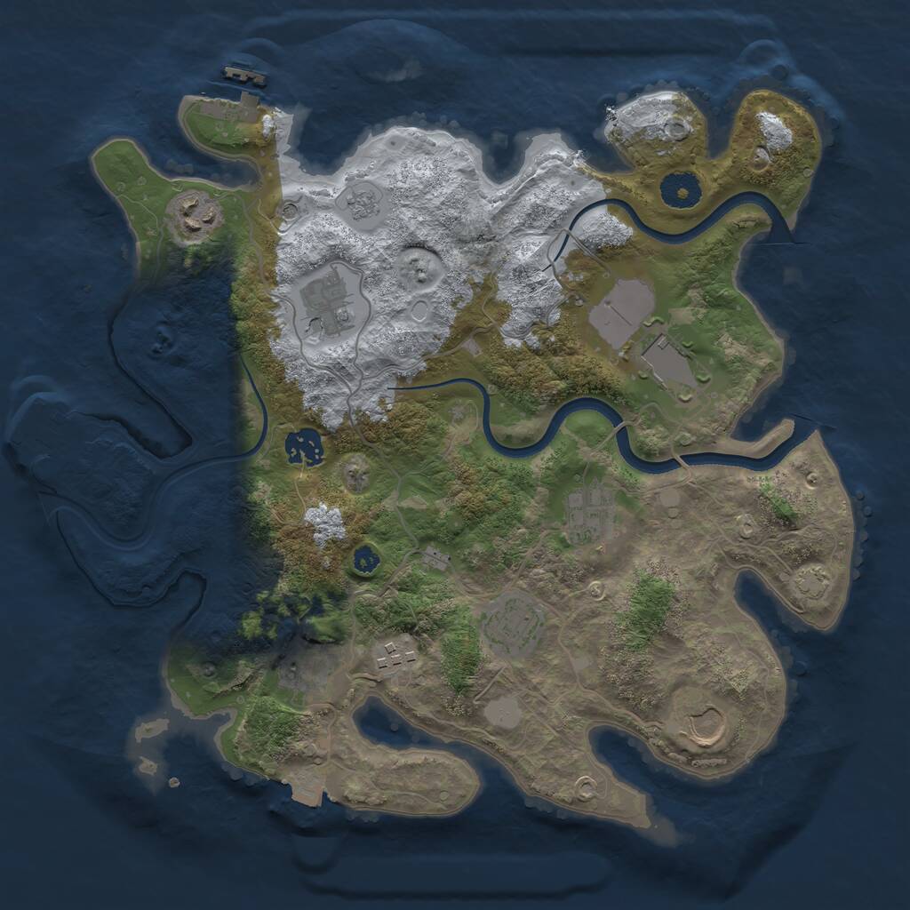 Rust Map: Procedural Map, Size: 3500, Seed: 100688, 15 Monuments