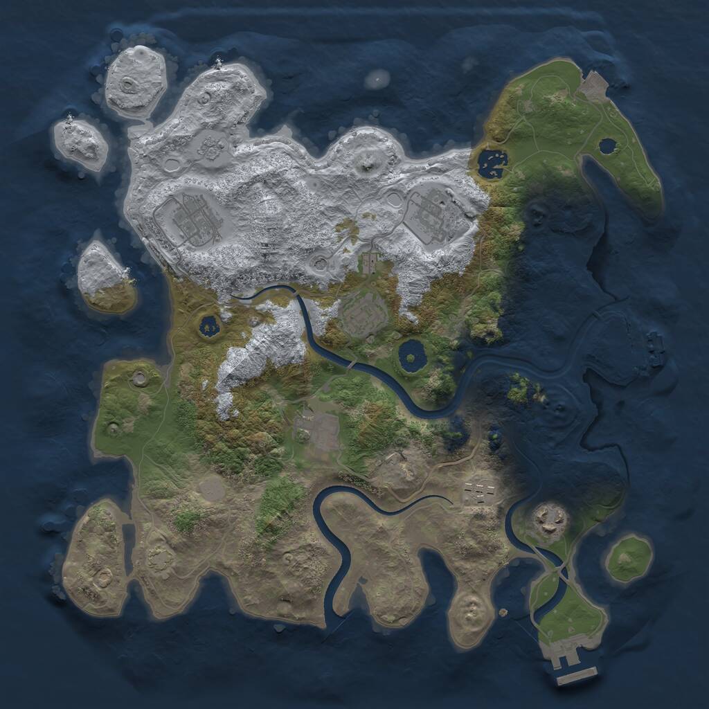 Rust Map: Procedural Map, Size: 3500, Seed: 450120815, 13 Monuments