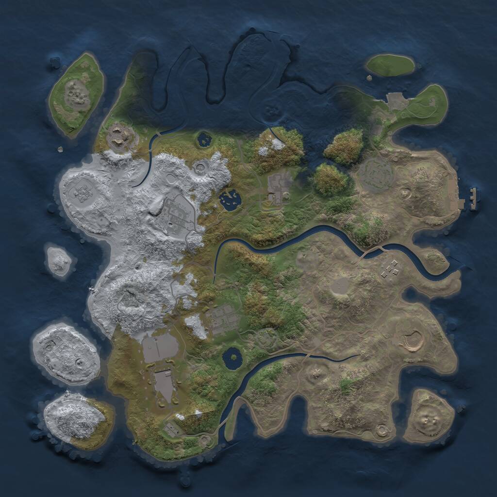 Rust Map: Procedural Map, Size: 3575, Seed: 12345, 14 Monuments