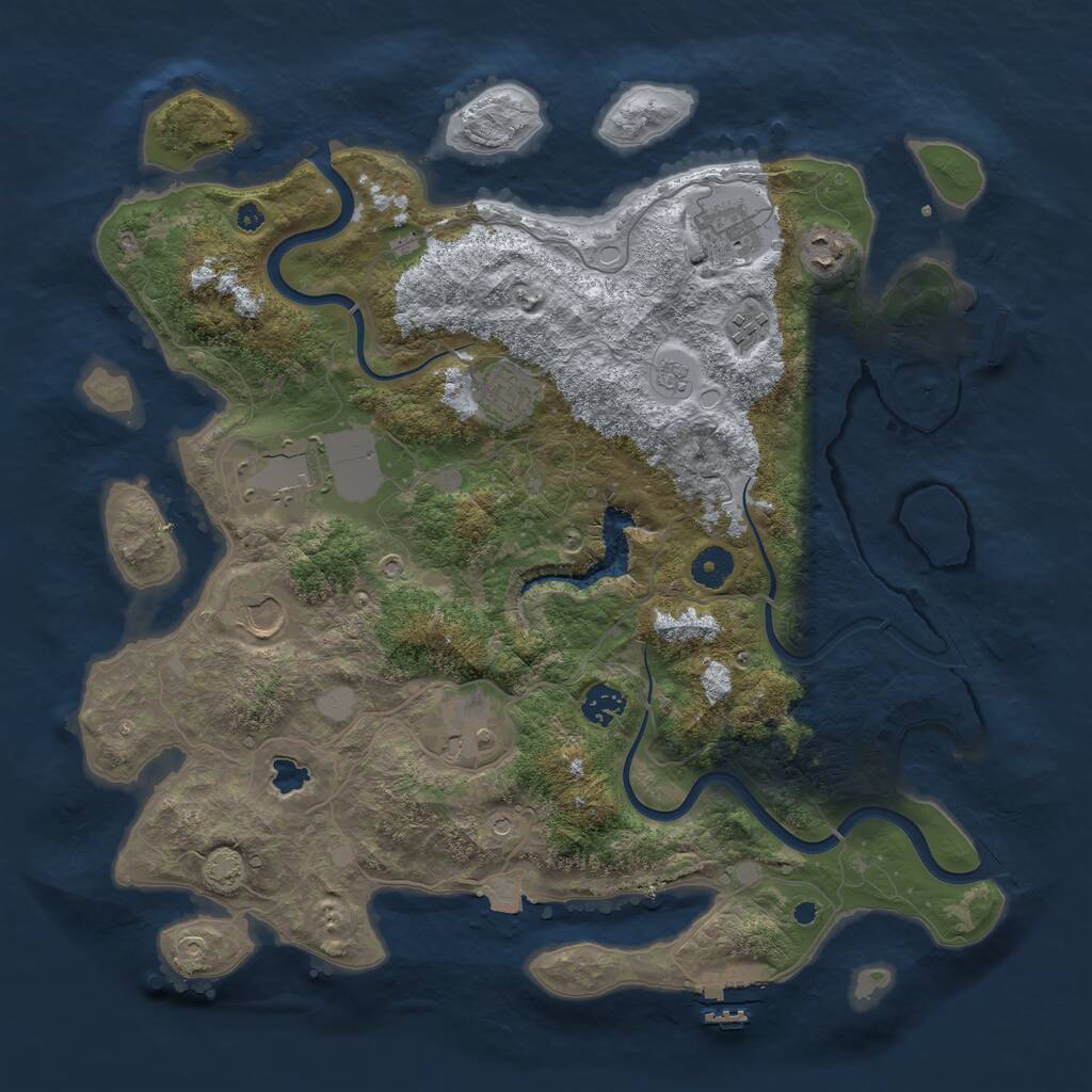 Rust Map: Procedural Map, Size: 4000, Seed: 1068136714, 14 Monuments