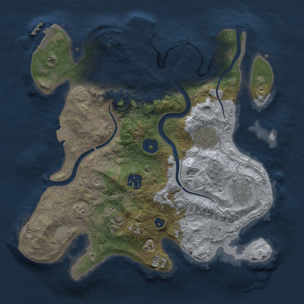 Rust Map: Procedural Map, Size: 3000, Seed: 1015487422, 11 Monuments