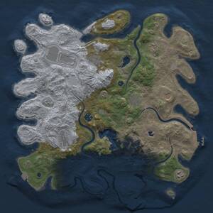 Thumbnail Rust Map: Procedural Map, Size: 4000, Seed: 1027607961, 16 Monuments