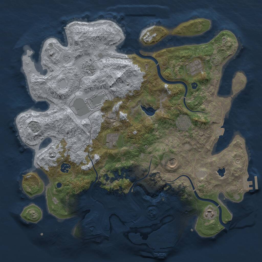 Rust Map: Procedural Map, Size: 4000, Seed: 49856, 15 Monuments