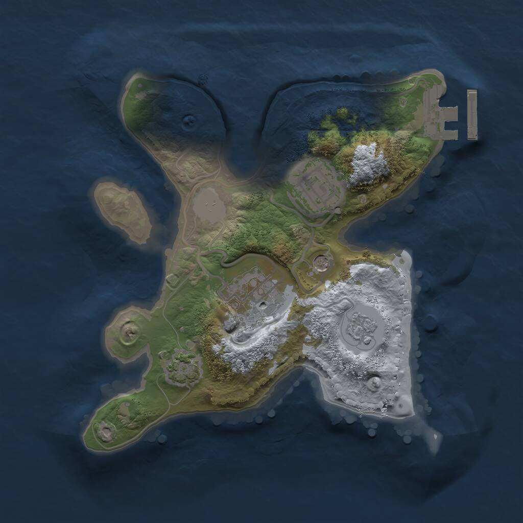 Rust Map: Procedural Map, Size: 2100, Seed: 789630641, 7 Monuments