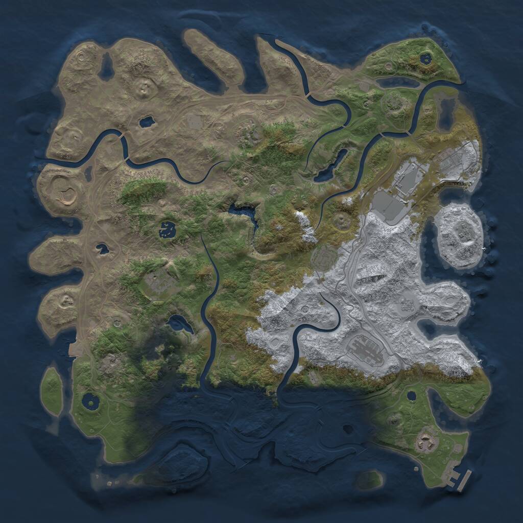 Rust Map: Procedural Map, Size: 4500, Seed: 451510963, 15 Monuments