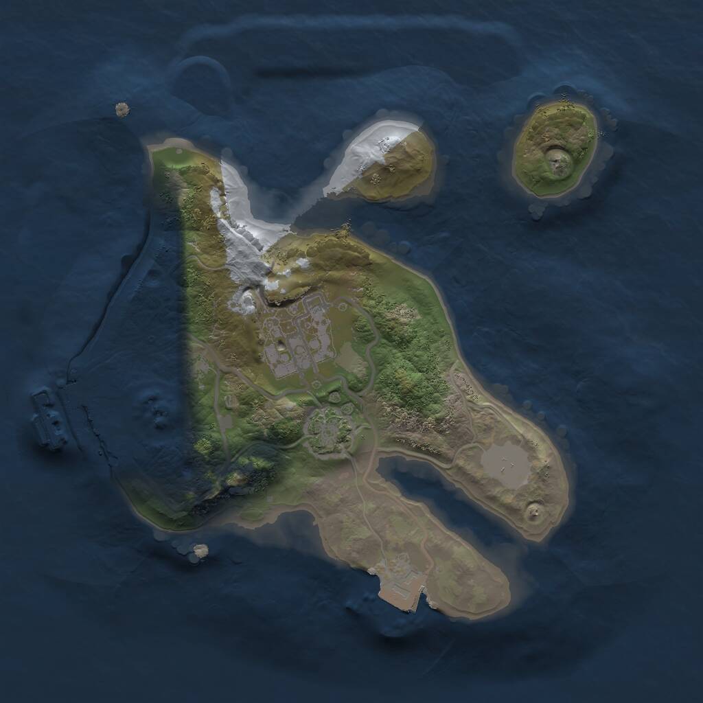 Rust Map: Procedural Map, Size: 2000, Seed: 124720684, 4 Monuments