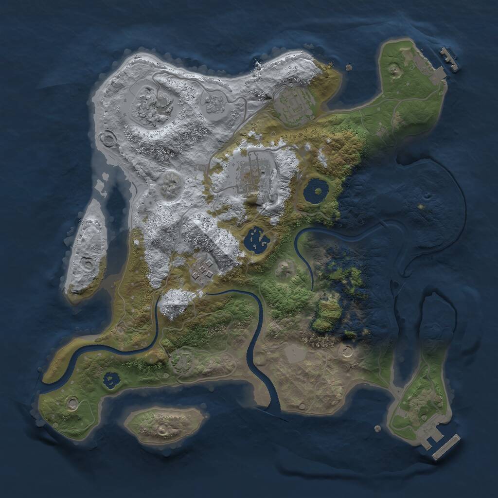 Rust Map: Procedural Map, Size: 3000, Seed: 1503858822, 11 Monuments