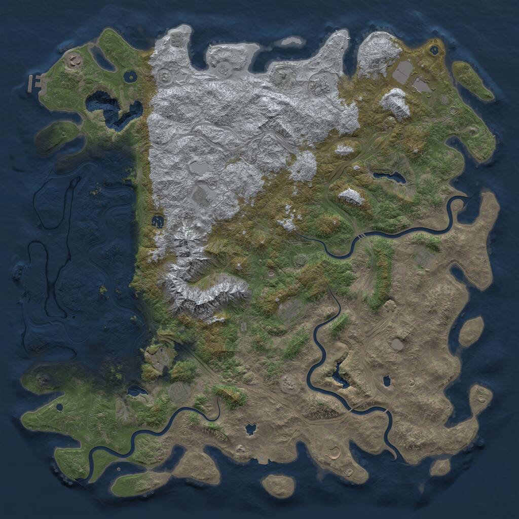 Rust Map: Procedural Map, Size: 6000, Seed: 46812377, 17 Monuments