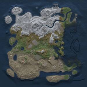 Thumbnail Rust Map: Procedural Map, Size: 3750, Seed: 1511004340, 15 Monuments