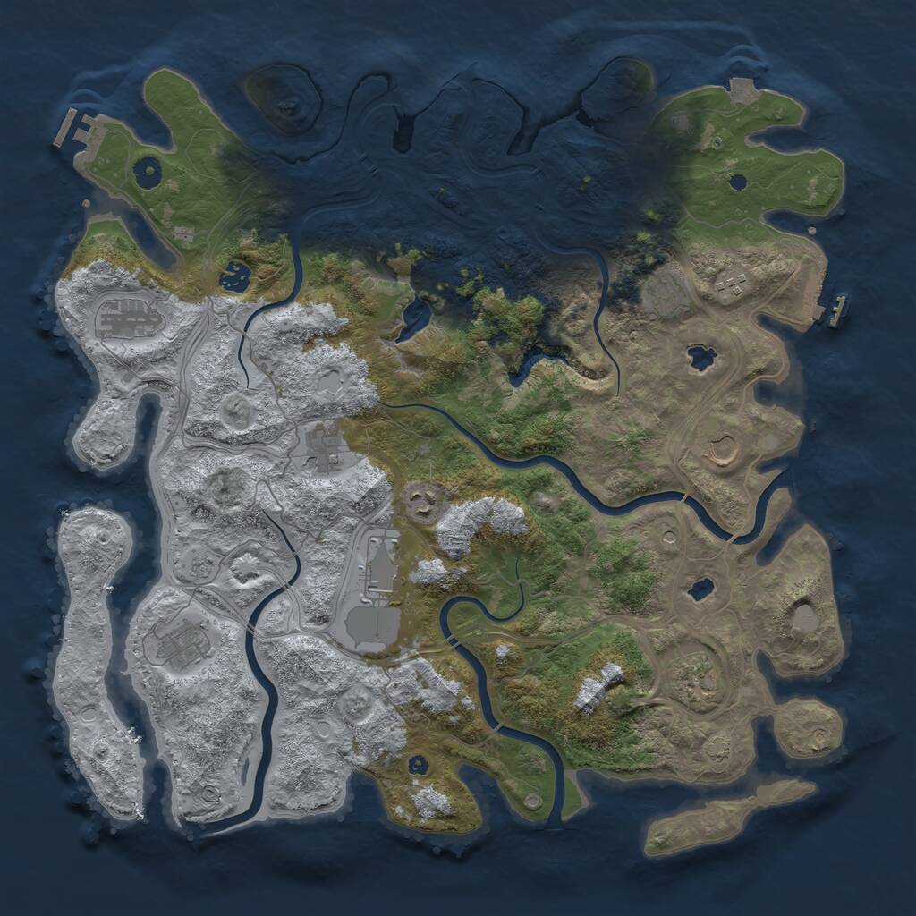 Rust Map: Procedural Map, Size: 4500, Seed: 22649823, 16 Monuments