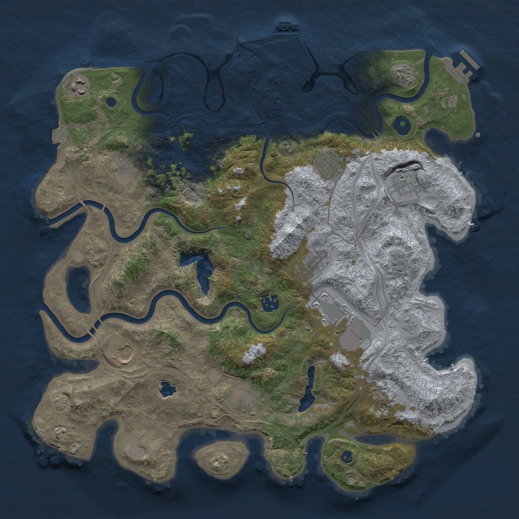 Rust Map: Procedural Map, Size: 4250, Seed: 283526992, 17 Monuments