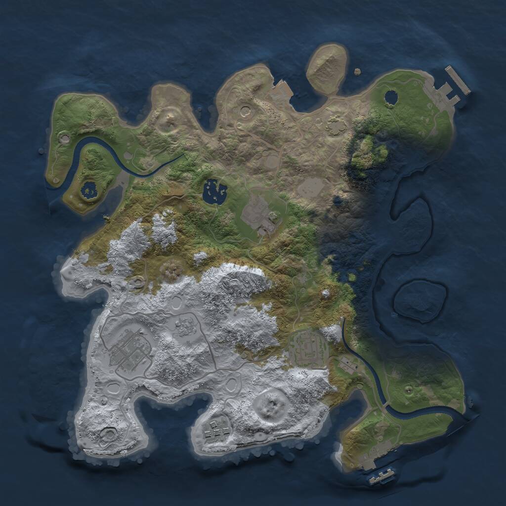 Rust Map: Procedural Map, Size: 3000, Seed: 12121995, 11 Monuments