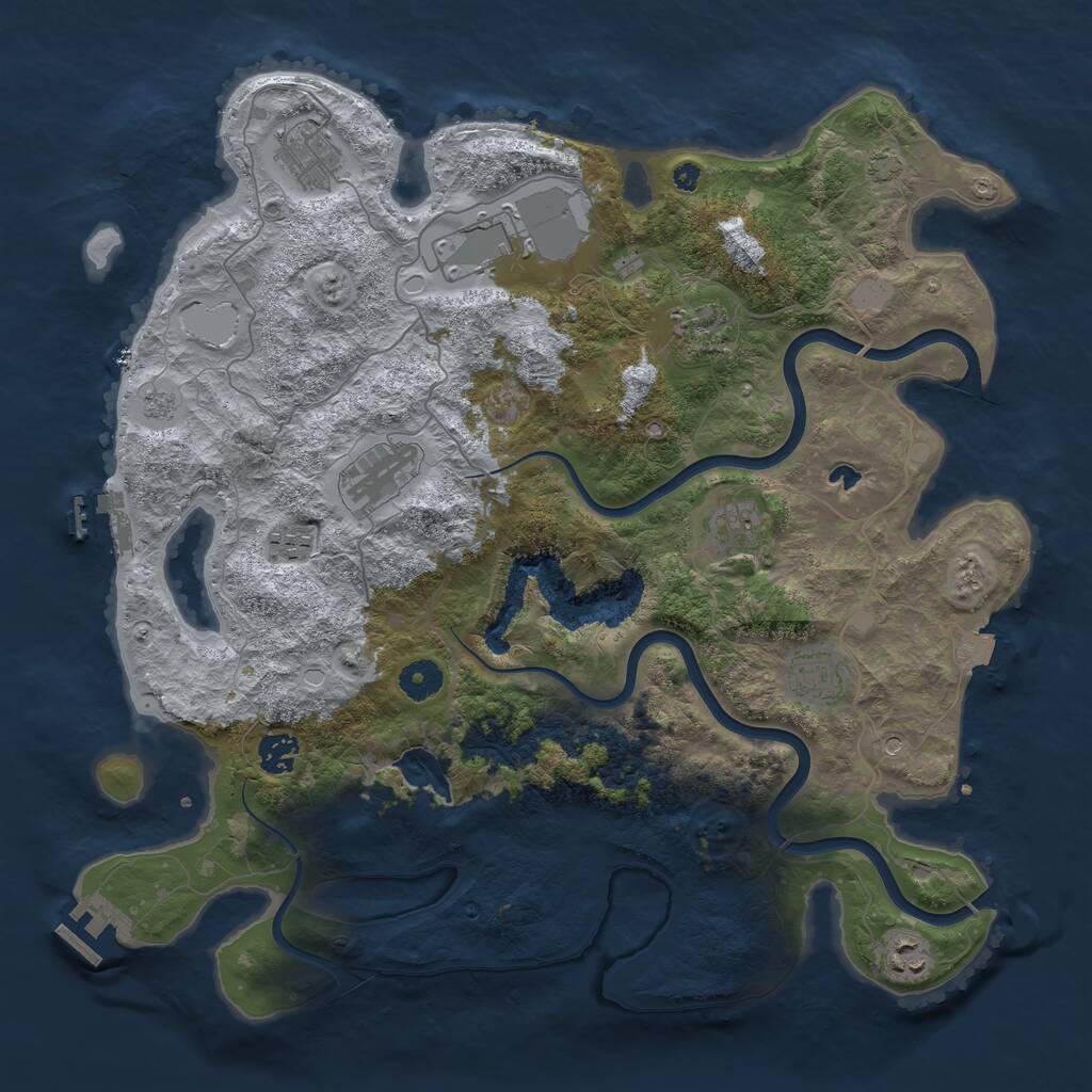 Rust Map: Procedural Map, Size: 4000, Seed: 5908240, 15 Monuments