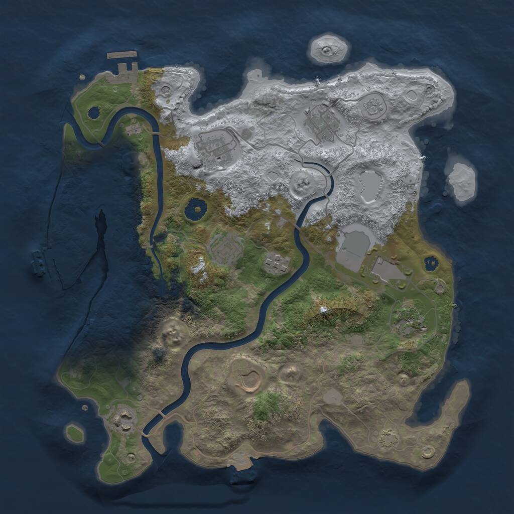 Rust Map: Procedural Map, Size: 3500, Seed: 1524414546, 14 Monuments