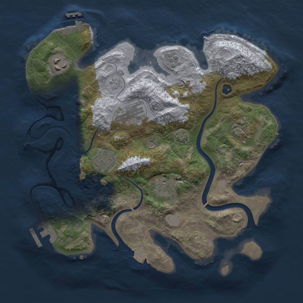 Rust Map: Procedural Map, Size: 3000, Seed: 8456912, 12 Monuments