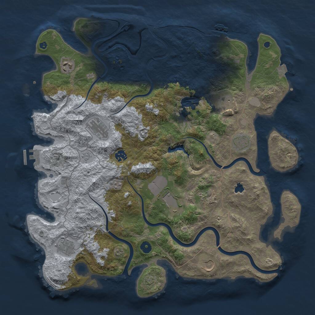 Rust Map: Procedural Map, Size: 4200, Seed: 933500241, 16 Monuments